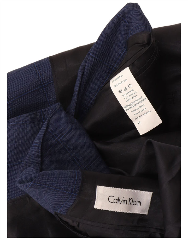 Calvin Klein Jeans Ανδρικό σακάκι με 2 κουμπιά σακάκι UK 44 2XL Blue Check Wool