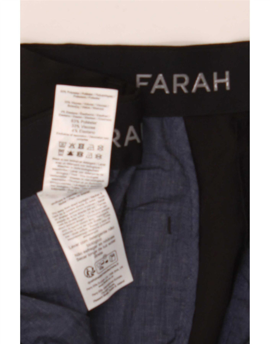 Farah Ανδρικό ίσιο παντελόνι W40 L27 Μαύρο πολυεστέρα