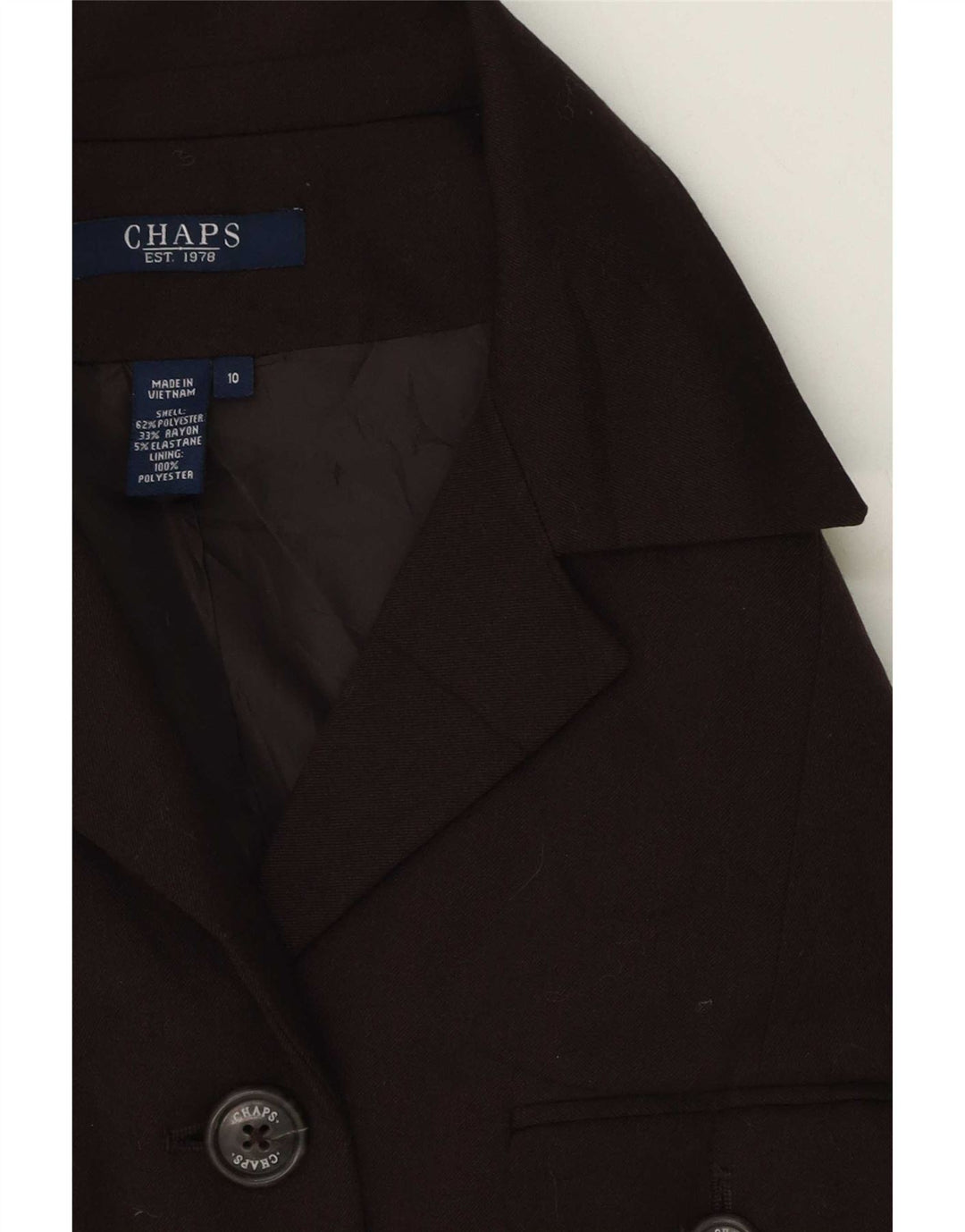 Chaps Γυναικείο σακάκι 5 κουμπιών US 10 καφέ πολυεστέρα