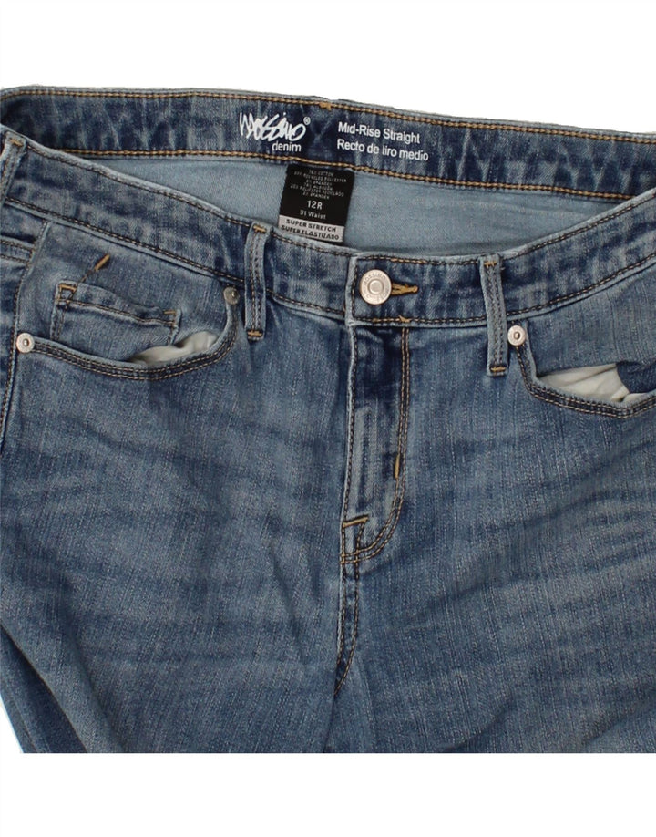 MOSSIMO Womens Stretch Mid Rise Straight Jeans US 12 Large W31 L31 Blue Vintage Mossimo and Second-Hand Mossimo from Messina Hembry 