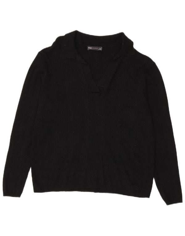 Marks & Spencer Γυναικείο Πόλο πουλόβερ με λαιμόκοψη UK 18 XL μαύρη βισκόζη