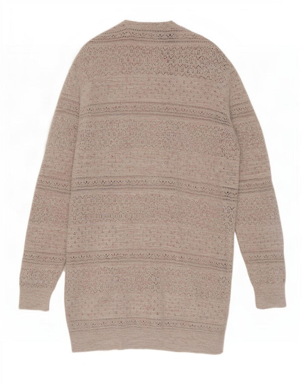 Fat Face Γυναικείο Longline ανοιχτό πουλόβερ ζακέτα UK 16 Large Grey Flecked