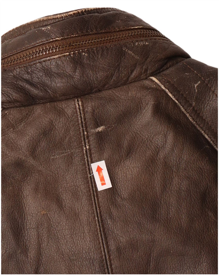 Harajuku Mother Ανδρικό Δερμάτινο Μπουφάν UK 40 Large Brown Δερμάτινο