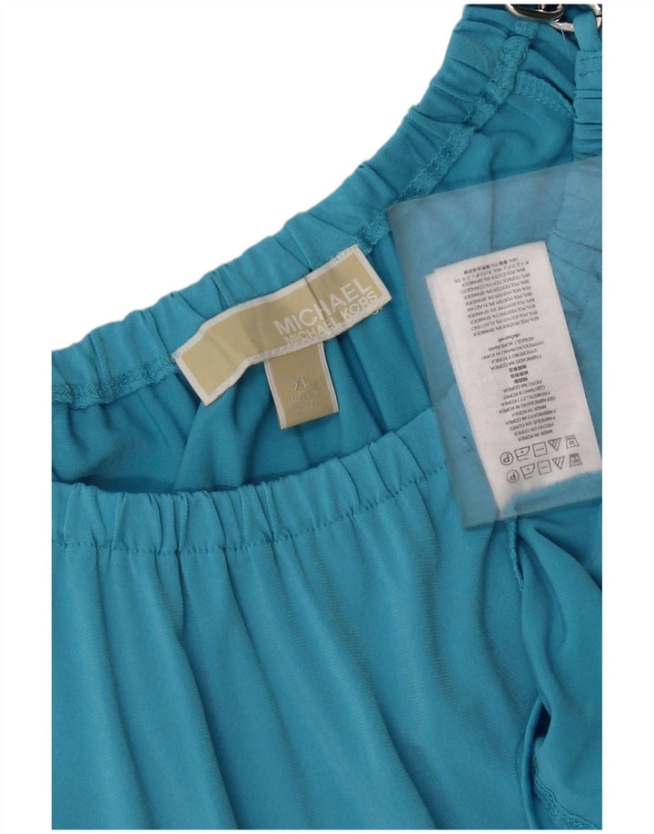 MICHAEL KORS Γυναικεία μακρυμάνικη μπλούζα τοπ UK 18 XL Μπλε πολυεστέρας