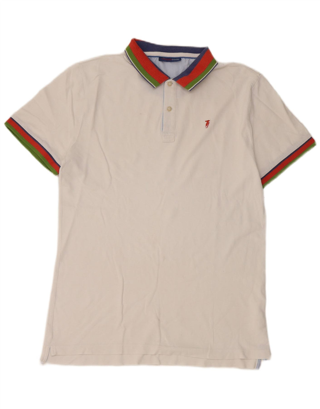 Ανδρικό πουκάμισο πόλο Trussardi Jeans Small White Colourblock