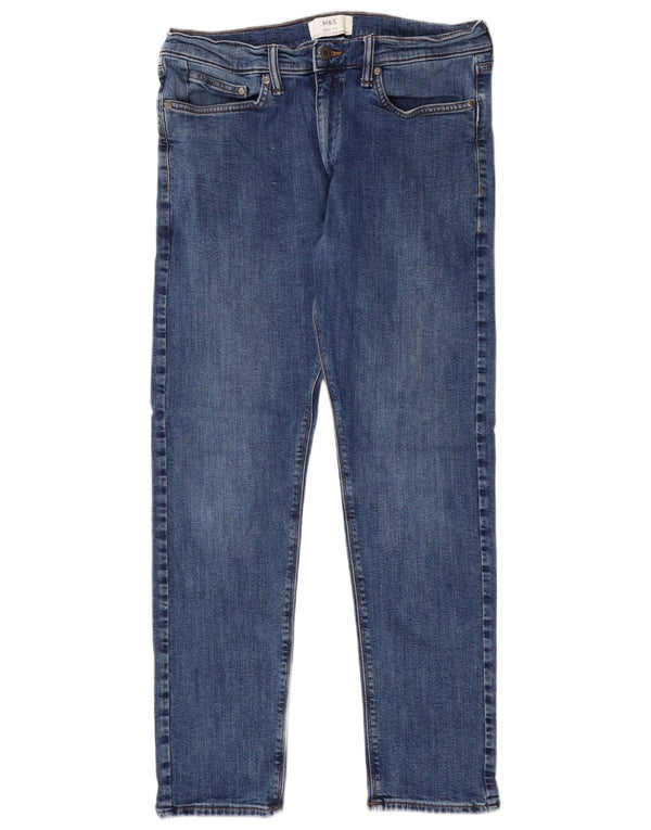 MARKS & SPENCER Ανδρικό Slim Jeans W32 L29 Blue Cotton Classic