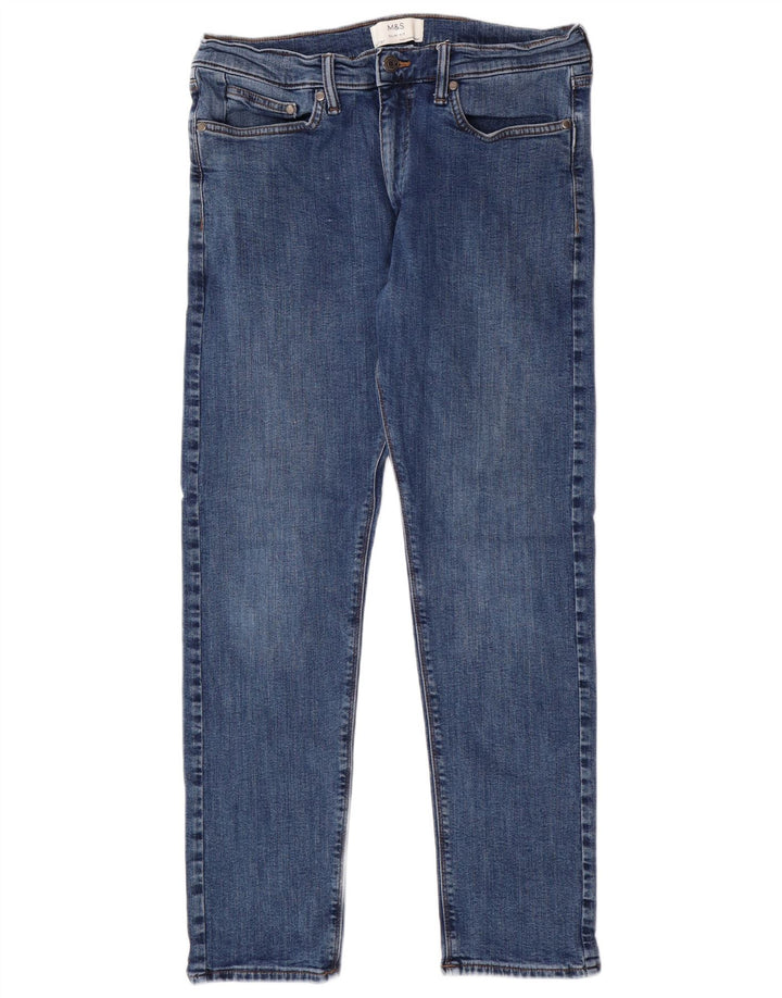 MARKS & SPENCER Ανδρικό Slim Jeans W32 L29 Blue Cotton Classic