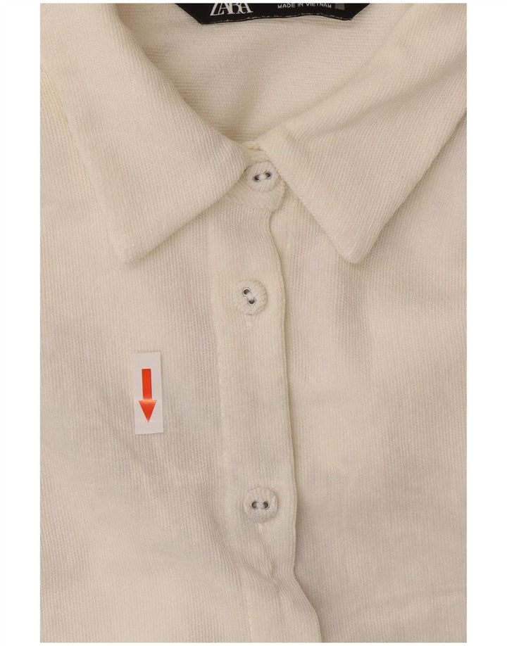 Zara Γυναικείο πουκάμισο Oversized UK 14 Medium White Polyester