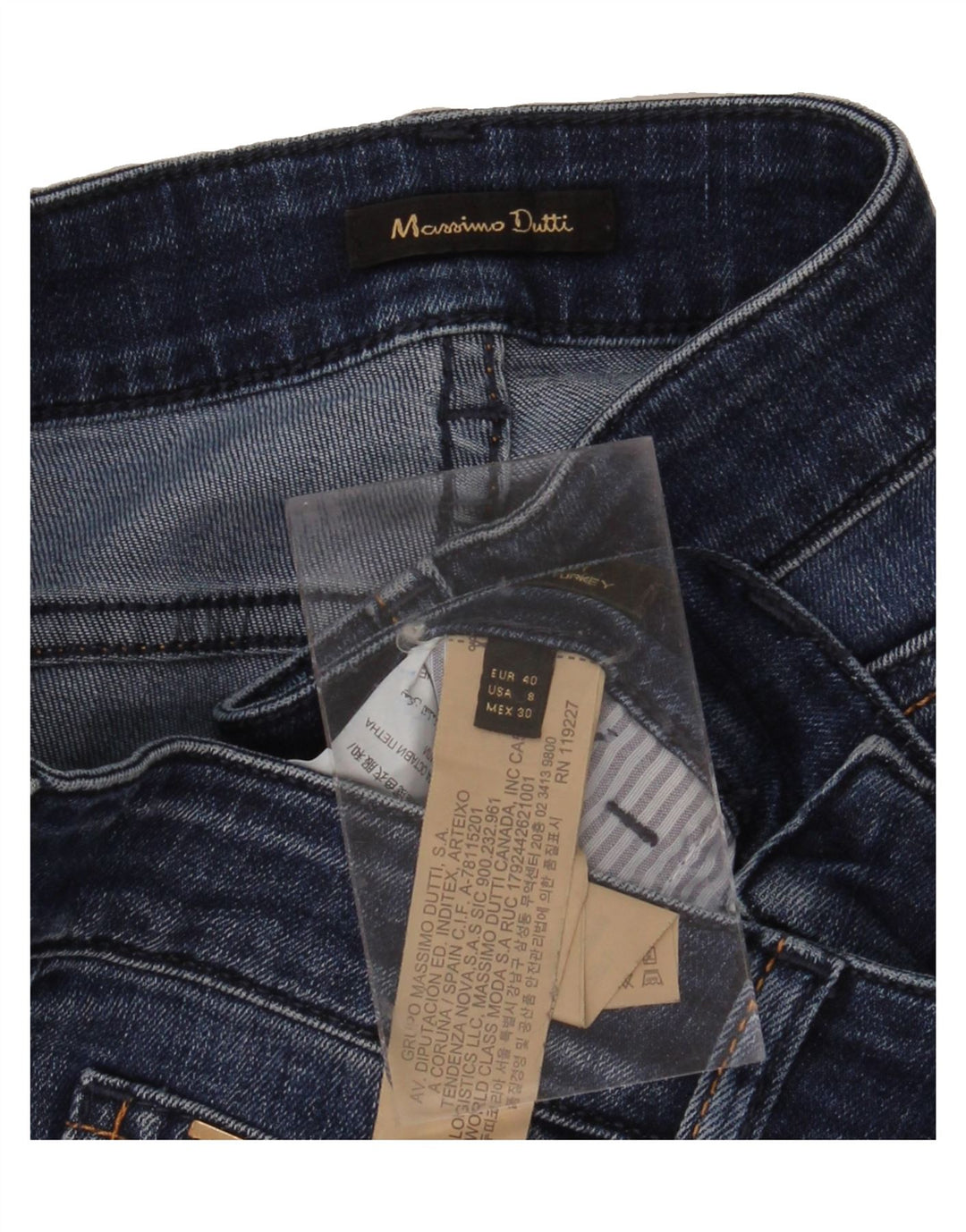 MASSIMO DUTTI Womens Slim Jeans EU 40 Medium W30 L28 Blue Cotton Vintage Massimo Dutti and Second-Hand Massimo Dutti from Messina Hembry 