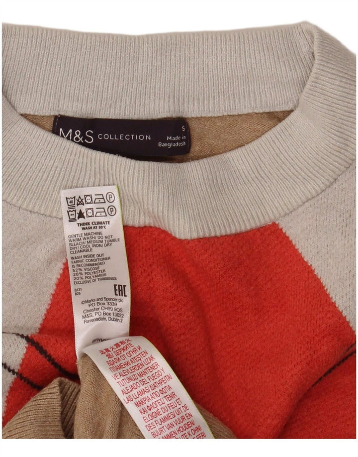 Marks & Spencer Γυναικείο πουλόβερ Crop Crew Neck Jumper UK 10 Small Multicolou