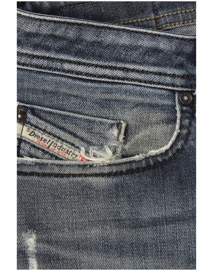 Ανδρικά Diesel Distressed Straight Jeans W33 L27 Μπλε