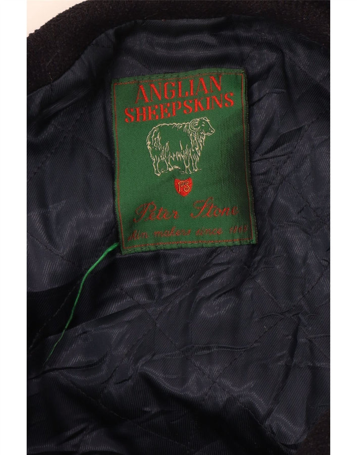 Vintage Ανδρικό παλτό Duffle με κουκούλα UK 42 XL Navy Blue Wool