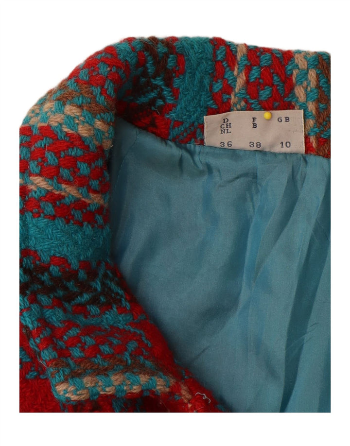 i Blues Γυναικείο παλτό με διπλό στήθος UK 10 Small Red Check Wool
