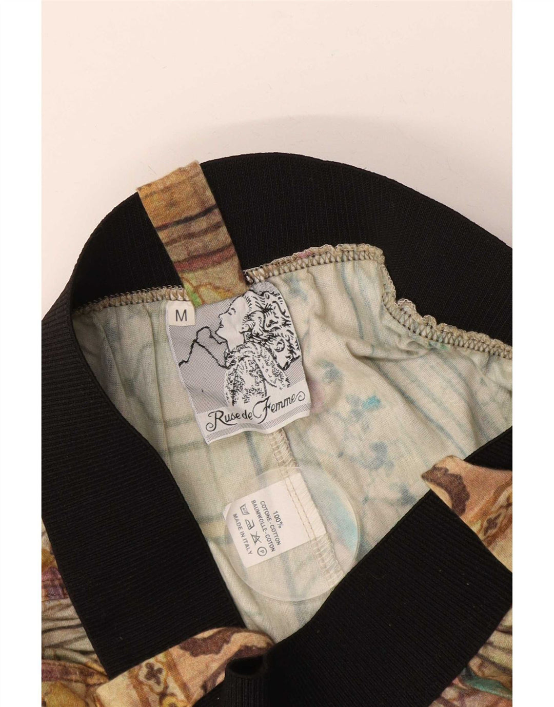 Vintage Γυναικείο Abstract Pattern Casual Short Medium W28 Beige Cotton