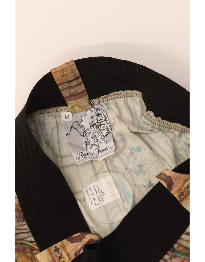 Vintage Γυναικείο Abstract Pattern Casual Short Medium W28 Beige Cotton