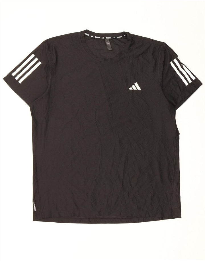 Ανδρικό T-Shirt για τρέξιμο Adidas Top Large Μαύρο Πολυεστέρας