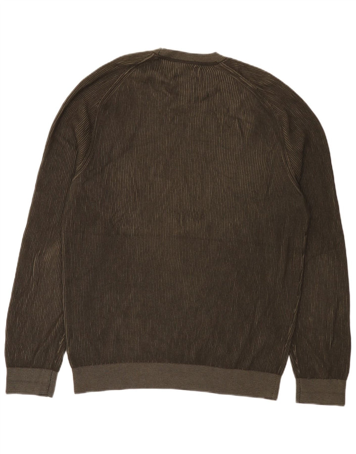 Ανδρικό πουλόβερ Massimo Dutti Crew Neck Jumper XL Χακί βαμβακερό