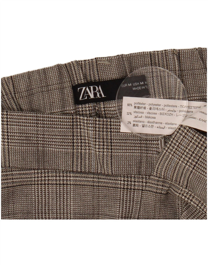 Zara Γυναικείο ίσιο παντελόνι Chino Medium W28 L26 Grey Houndstooth