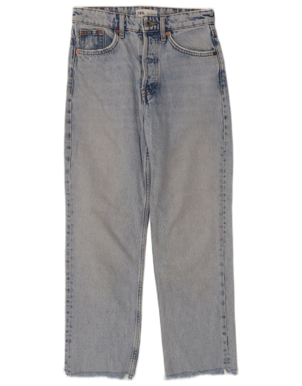 Zara Γυναικείο Crop Straight Jeans EU 34 2XS W24 L25 Blue