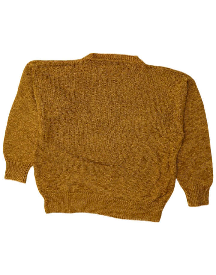 VINTAGE Γυναικείο πουλόβερ με λαιμόκοψη UK 14 Medium Khaki Argyle/Diamond