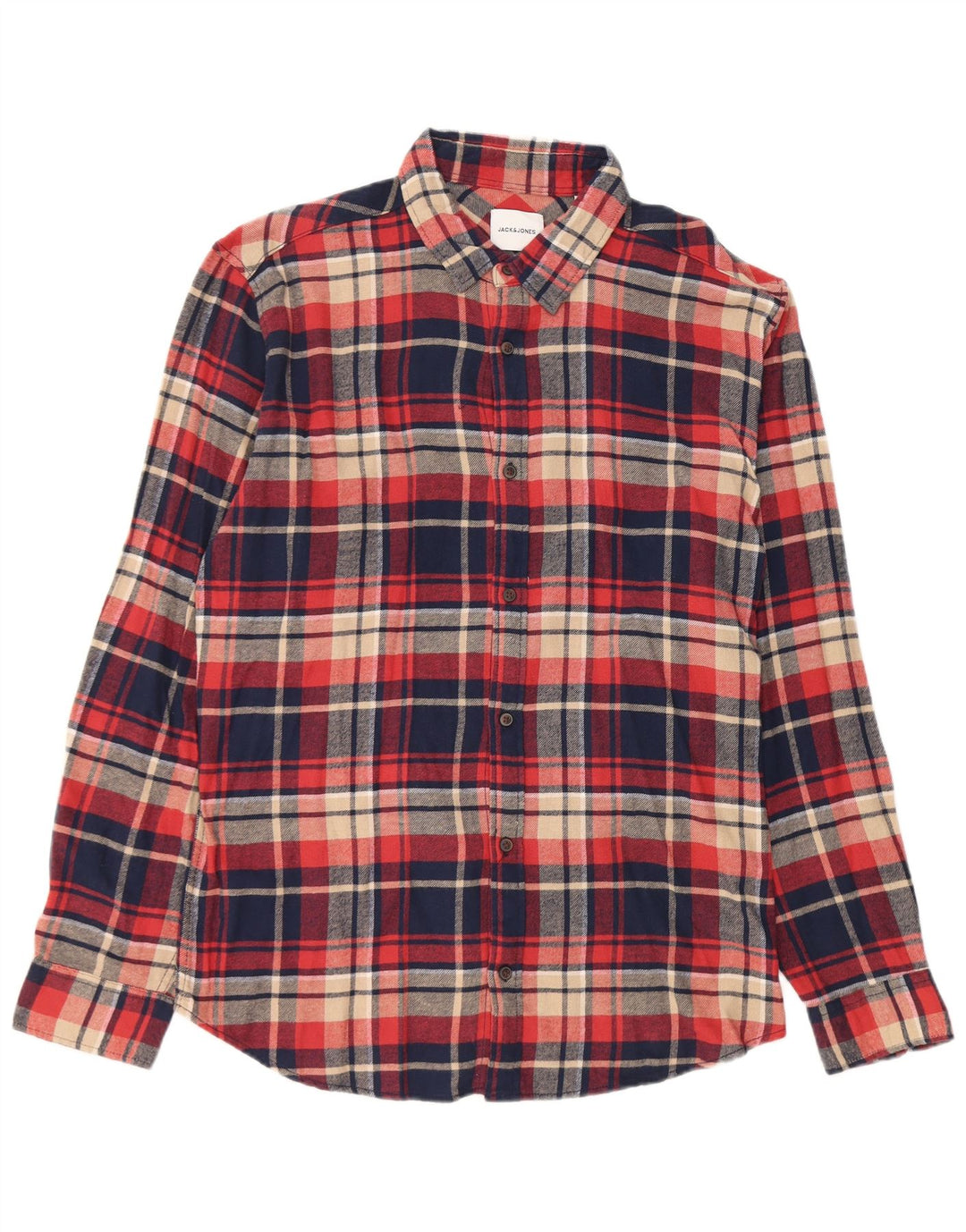 Jack & Jones Ανδρικό φανελένιο πουκάμισο XL Navy Blue Check Cotton