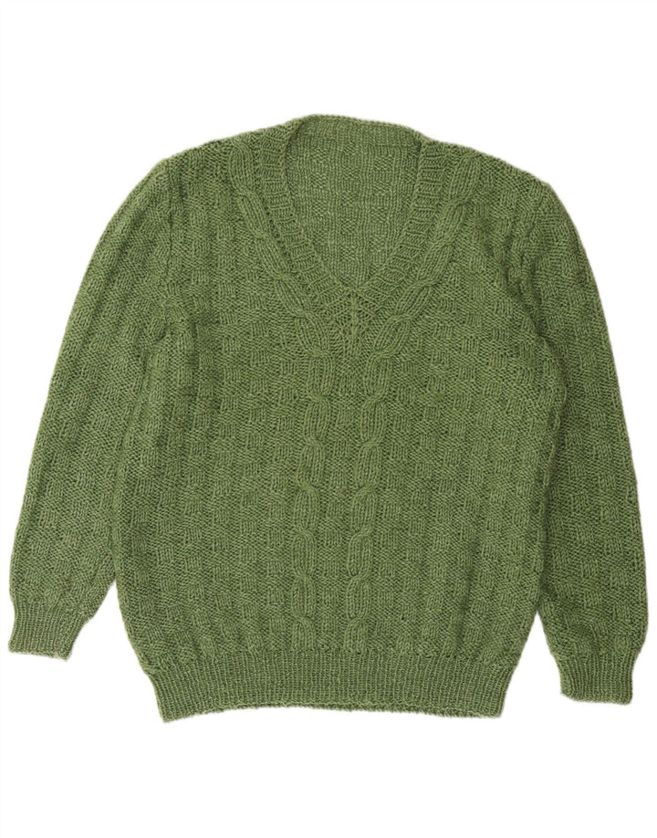 Vintage Ανδρικό πουλόβερ με V λαιμόκοψη 2XL Πράσινο