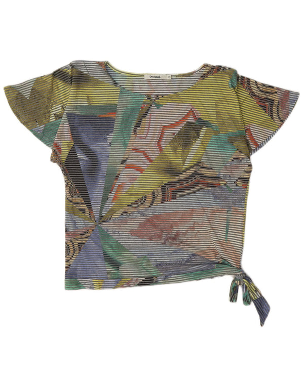 Desigual Γυναικεία Crop Μπλούζα Τοπ UK 14 μεσαία πολύχρωμη ρίγα