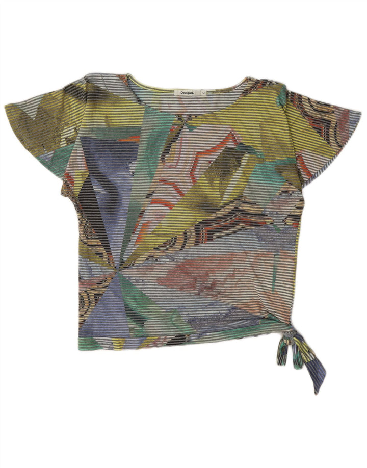 Desigual Γυναικεία Crop Μπλούζα Τοπ UK 14 μεσαία πολύχρωμη ρίγα