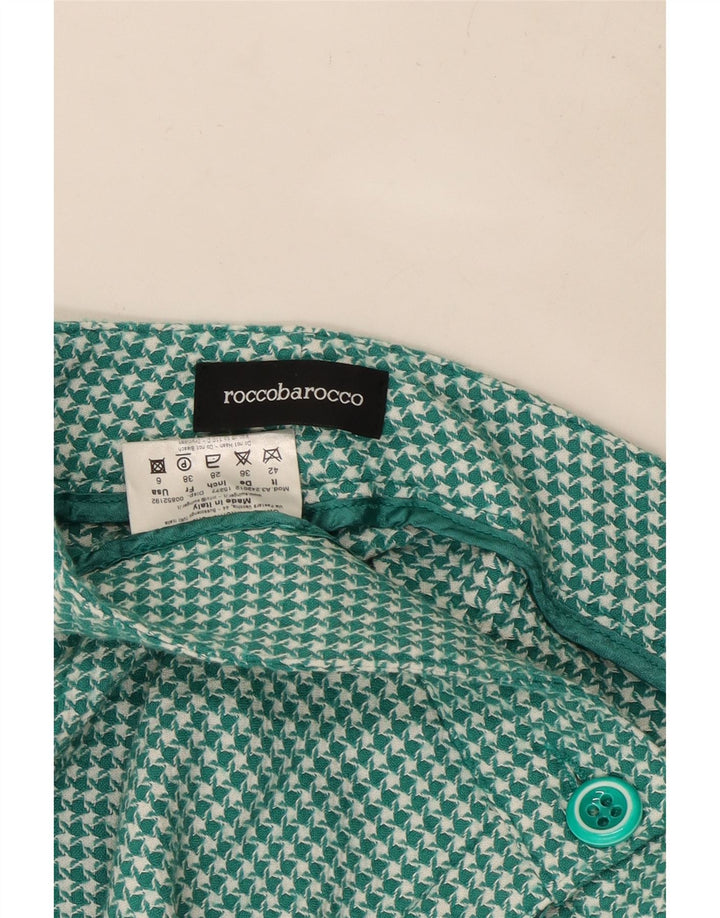 ROCCOBAROCCO Γυναικείο σορτς Chino US 6 Medium W30 πράσινο μαλλί Houndstooth