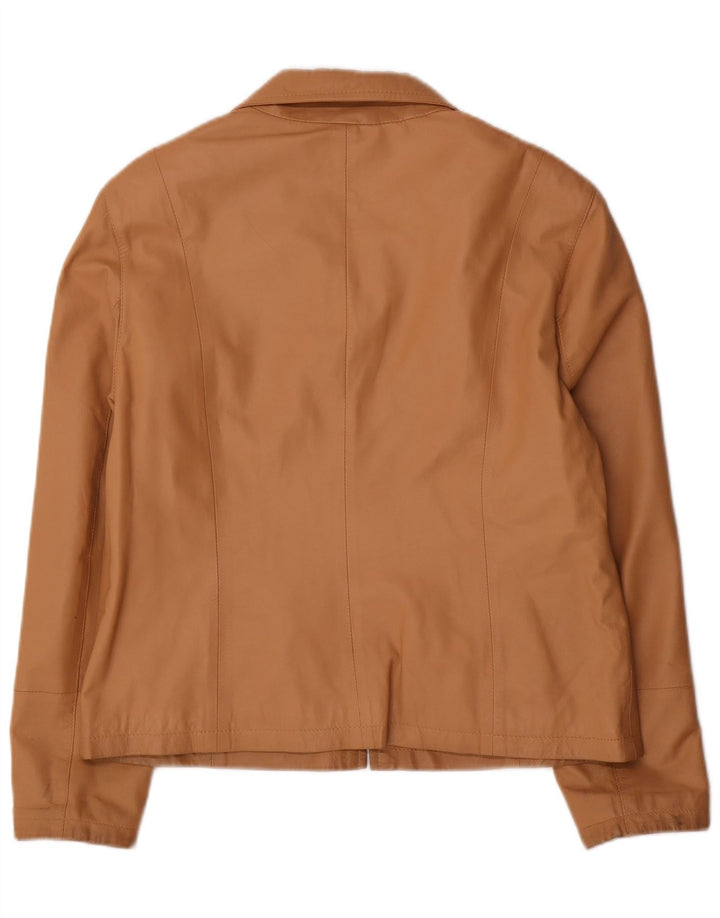 Franco Callegari Γυναικείο Bomber Δερμάτινο Μπουφάν UK 16 Large Beige Leather