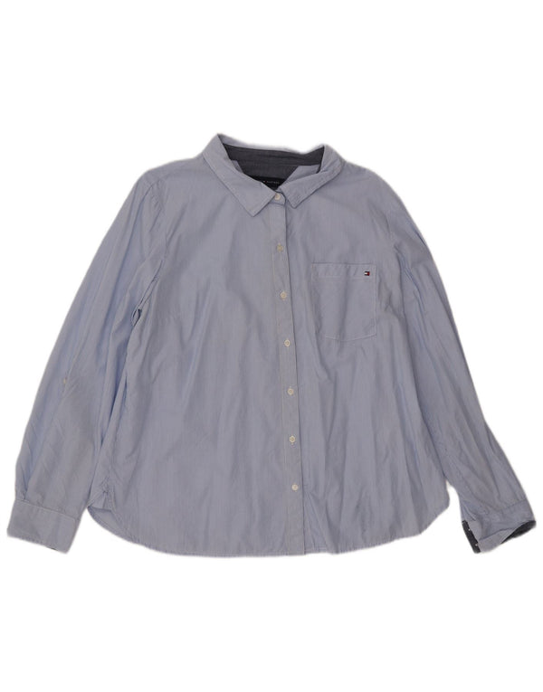 TOMMY HILFIGER Γυναικείο πουκάμισο UK 18 XL Μπλε ρίγες βαμβακερό