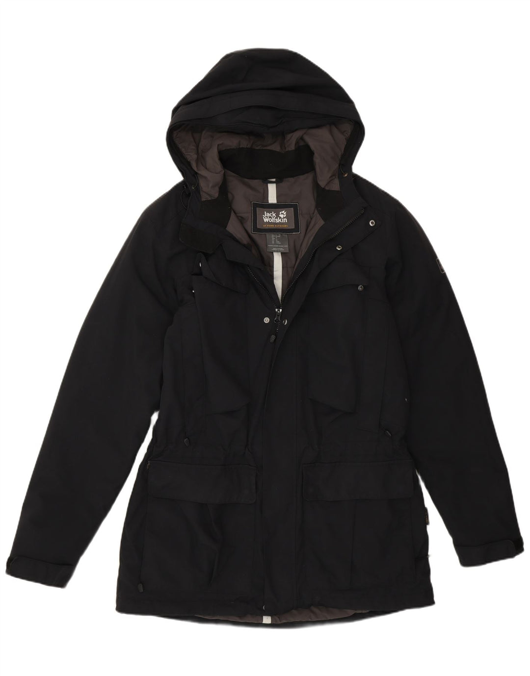 Ανδρικό παλτό αντιανεμικό Jack Wolfskin UK 36/38 Μεσαίο μαύρο πολυαμίδιο