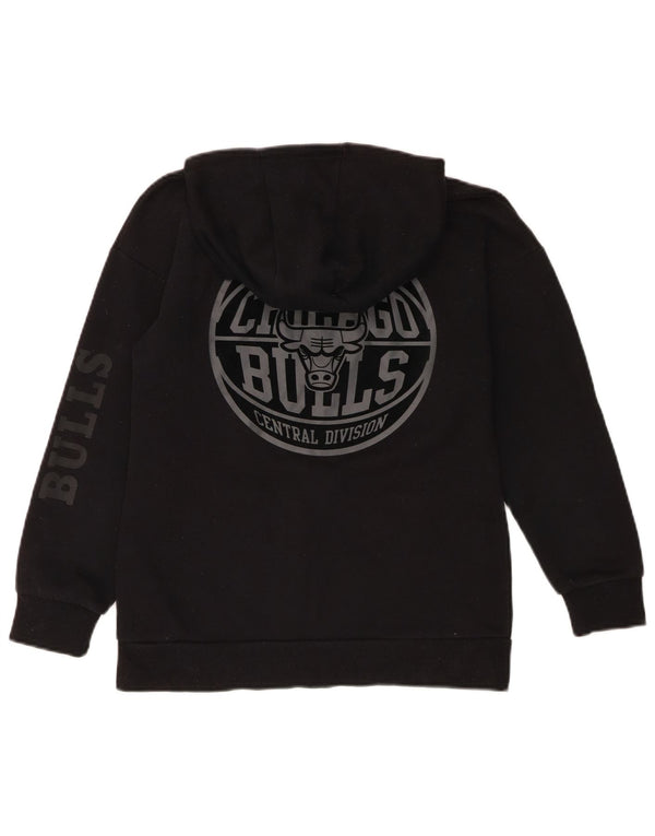 NBA Boys Chicago Bulls Graphic Hoodie Jumper 10-11 Years Black Cotton