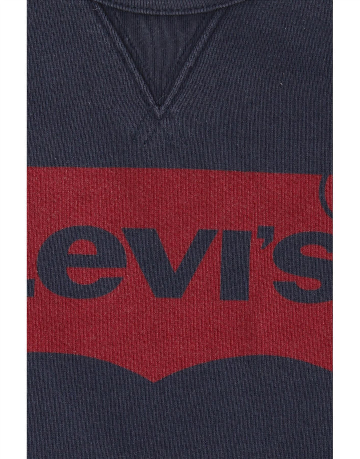 Ανδρικό γραφικό φούτερ LEVI'S Jumper XL Navy Blue Cotton