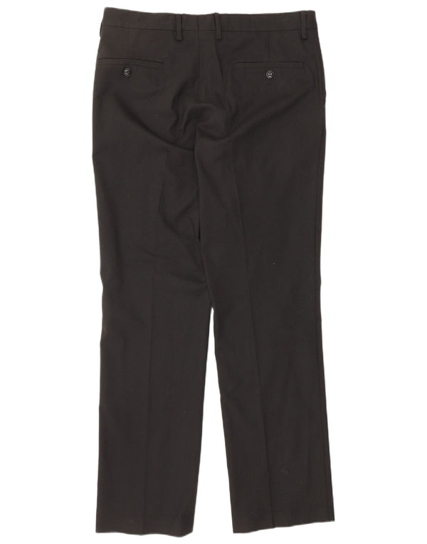 ZARA Mens Straight Suit Trousers EU 40 Medium W31 L32 Black Polyester