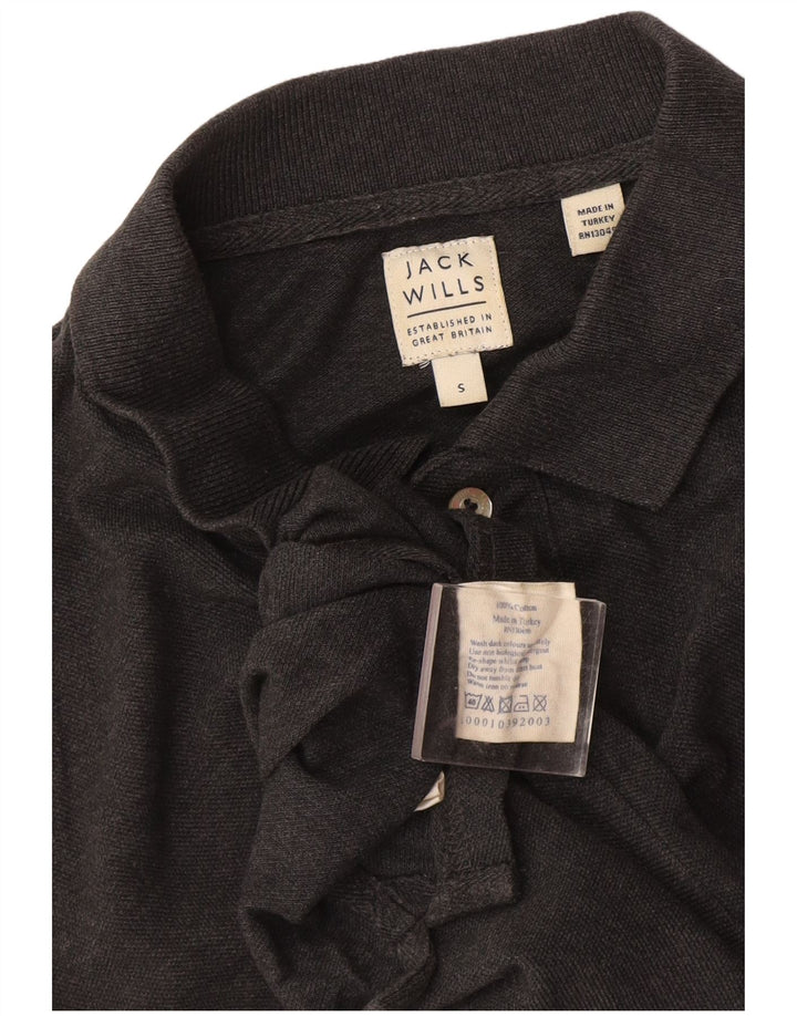 Ανδρικό μπλουζάκι πόλο Jack Wills Μικρό γκρι βαμβακερό