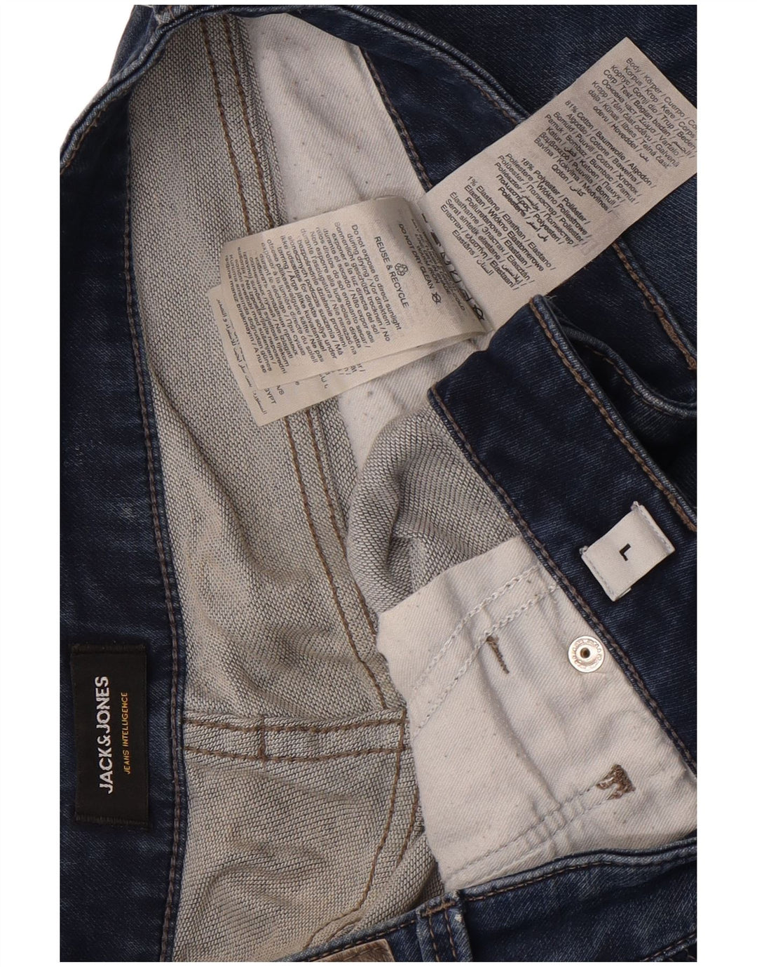 Jack & Jones Ανδρικό τζιν σορτς μεγάλο W36 μπλε βαμβακερό