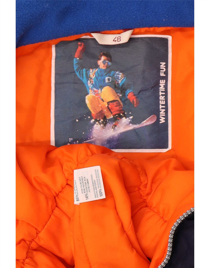 Vintage ανδρική φόρμα σκι IT 48 Medium Navy Blue Colorblock Πολυαμίδη