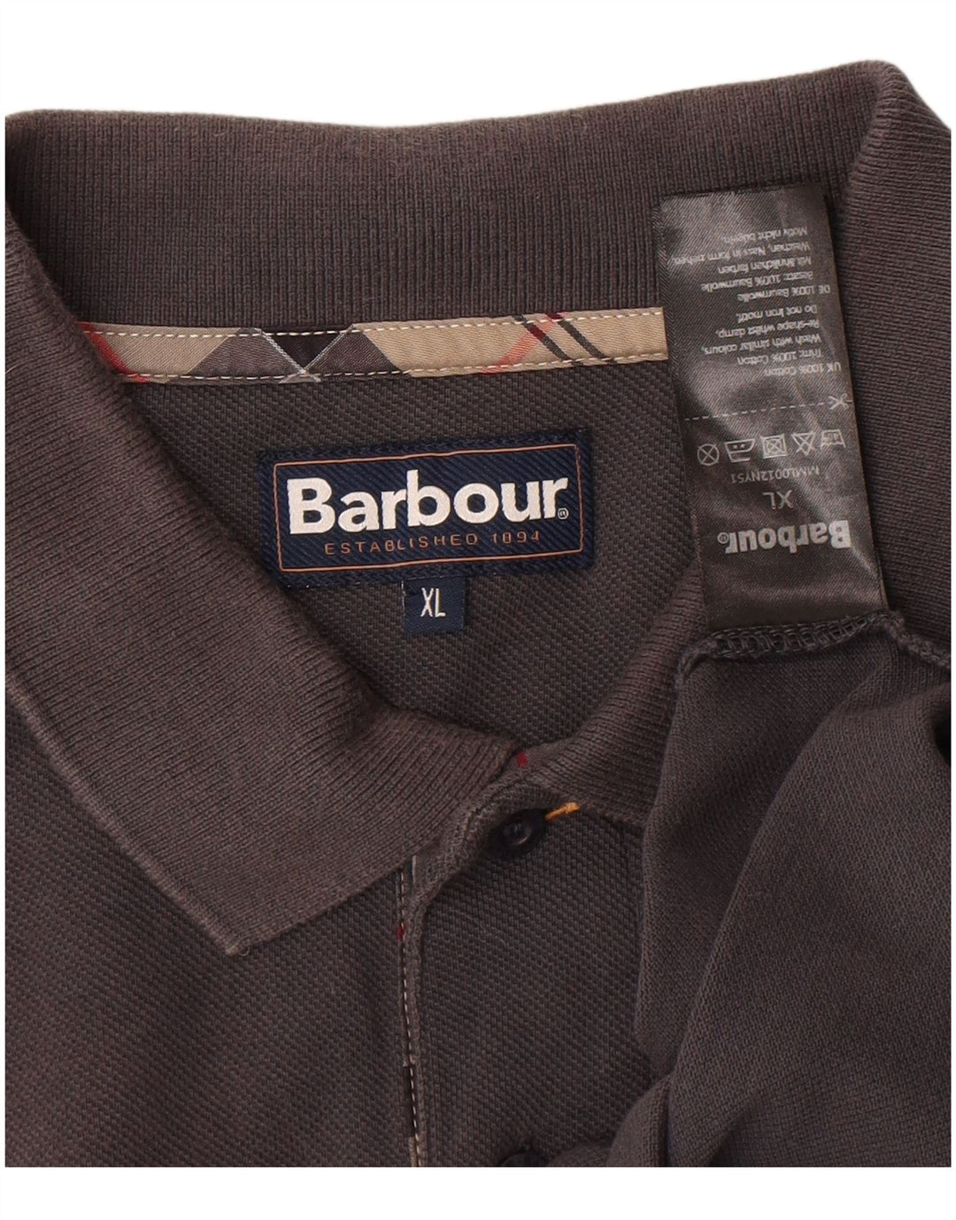 Ανδρικό μπλουζάκι πόλο Barbour XL Γκρι βαμβακερό