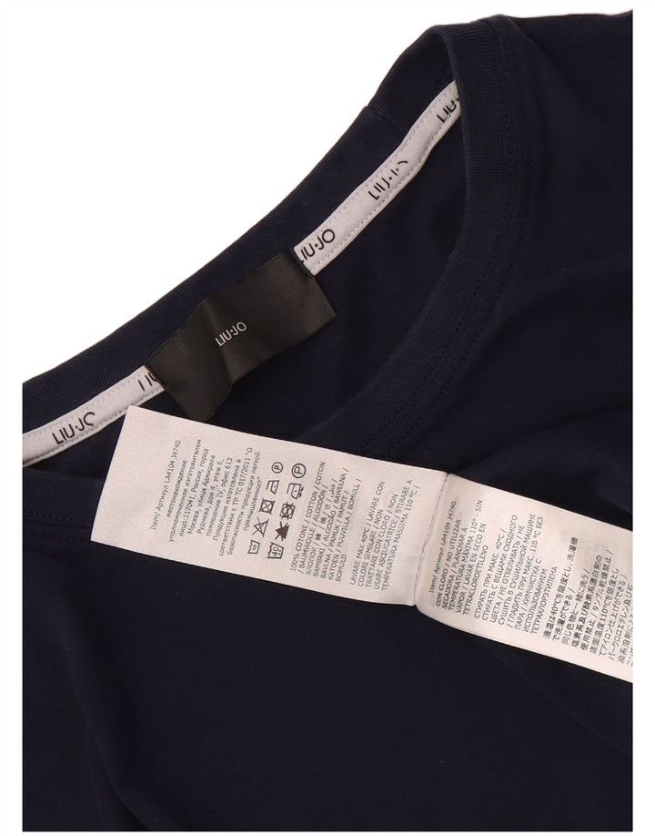 Ανδρικό T-Shirt Liu Jo Top Βαμβακερό μεσαίο ναυτικό μπλε