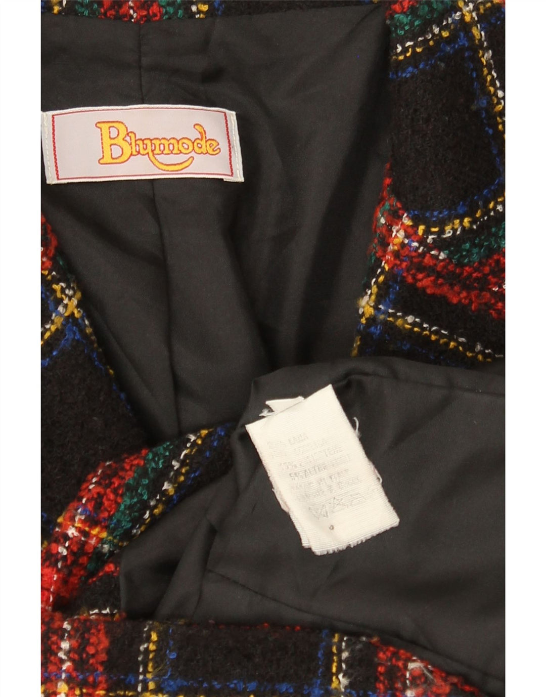 Blumode Γυναικείο μπουφάν blazer UK 8 Small μαύρο καρό μαλλί