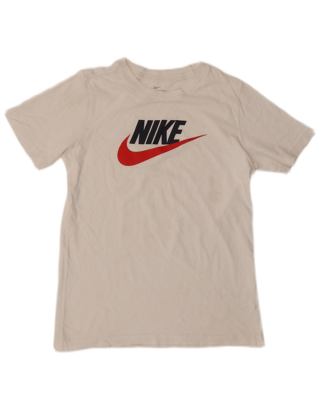 NIKE Boys Graphic T-Shirt Top 12-13 Years Large White Vintage Nike and Second-Hand Nike from Messina Hembry 