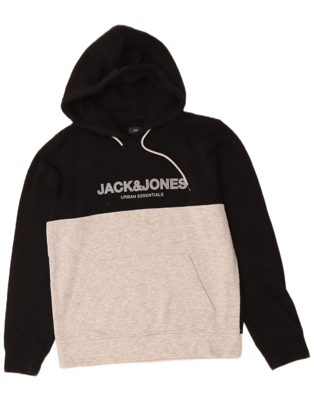 JACK & JONES Ανδρικό γραφικό μπλουζάκι με κουκούλα, μικρό μαύρο χρώμα, βαμβακερό