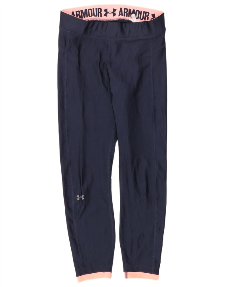 Under Armour Γυναικεία Crop Graphic κολάν UK 12 Medium Navy Blue