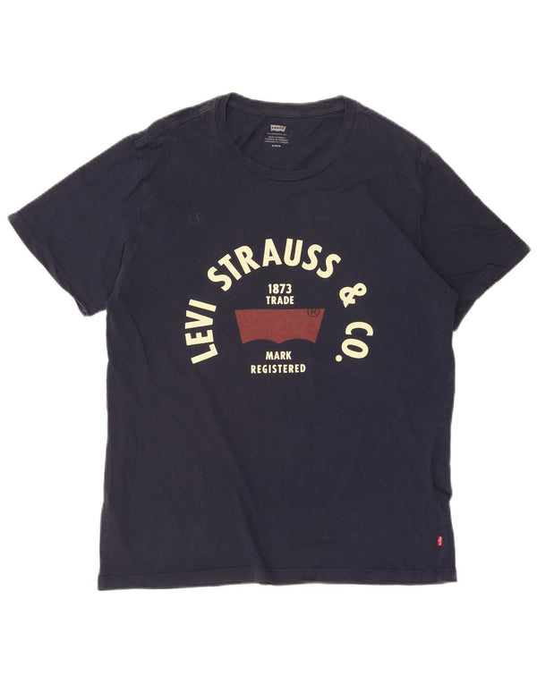 Ανδρικό γραφικό T-Shirt Levi's Top μεσαίο μπλε βαμβακερό