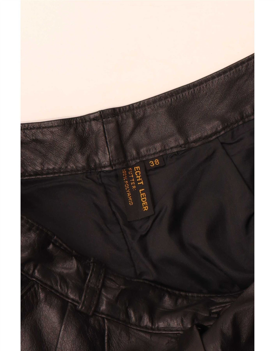 Vintage γυναικείο δερμάτινο παντελόνι EU 38 Medium W28 L30 μαύρο δέρμα