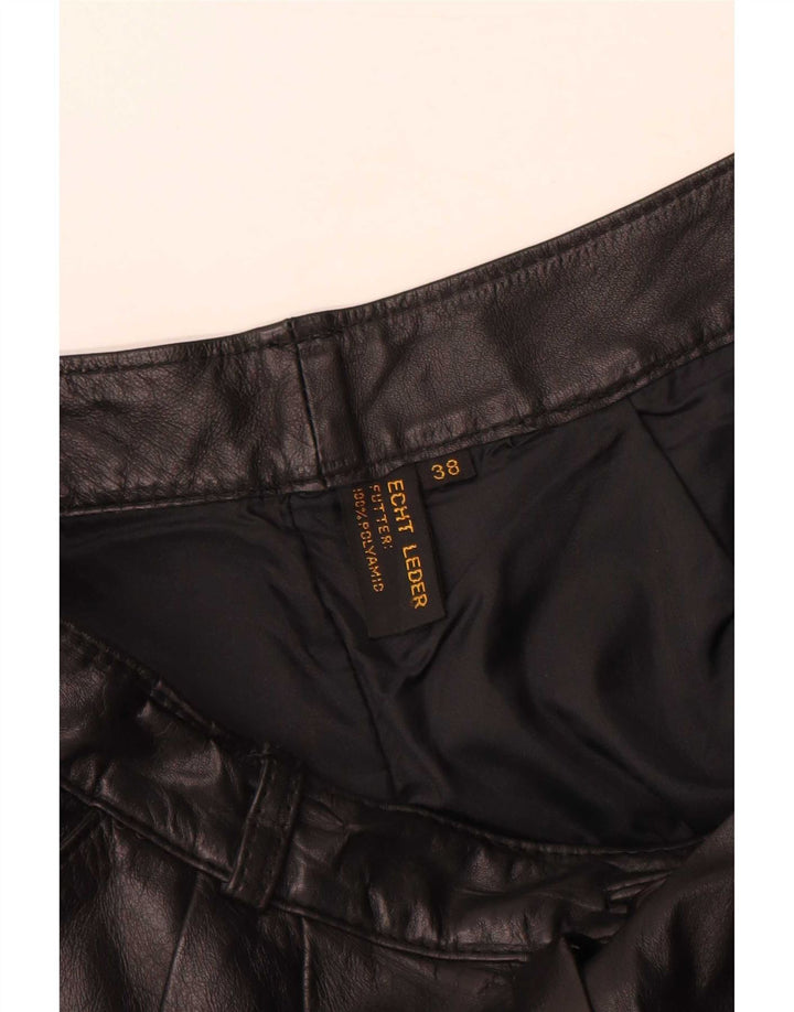 Vintage γυναικείο δερμάτινο παντελόνι EU 38 Medium W28 L30 μαύρο δέρμα