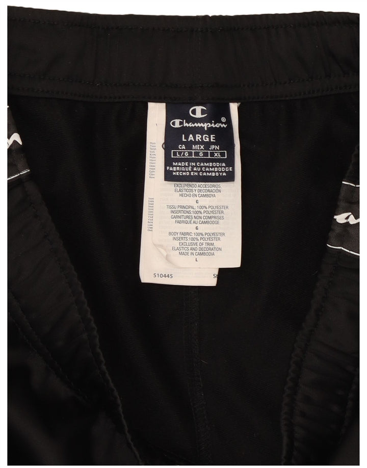 CHAMPION Ανδρικά γραφικά αθλητικά παντελόνια Joggers μεγάλο μαύρο πολυεστέρα