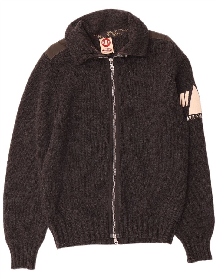 Murphy & Nye Mens Sailmakers Graphic Cardigan πουλόβερ μεγάλο γκρι μαλλί