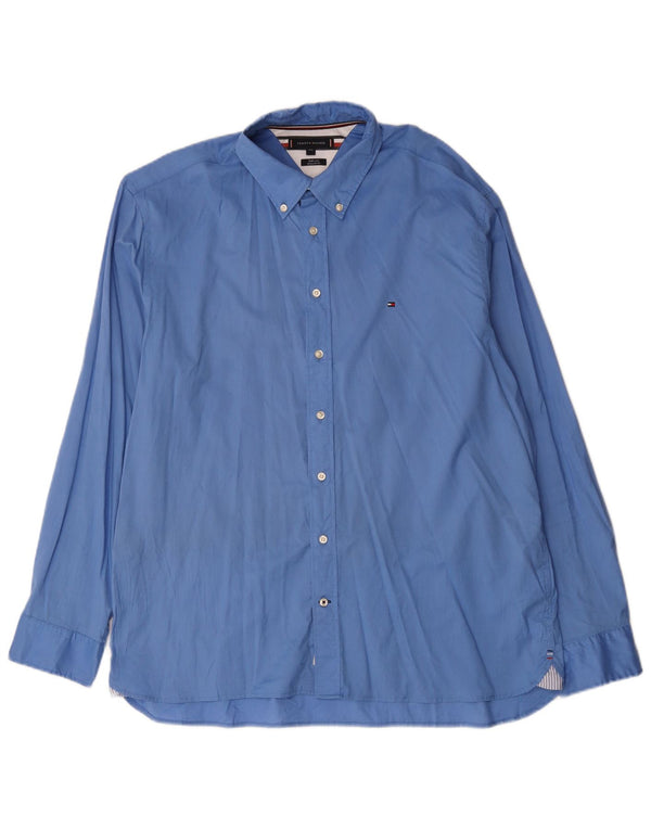 Tommy Hilfiger Ανδρικό πουκάμισο κανονικής εφαρμογής 2XL μπλε βαμβακερό